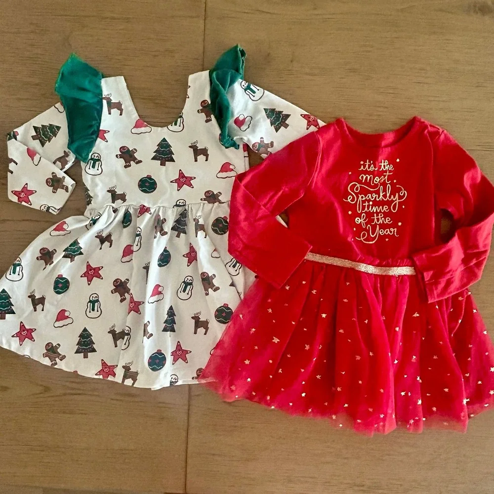 Bundle 2T Girls Christmas Holiday Dresses Monica + Andy